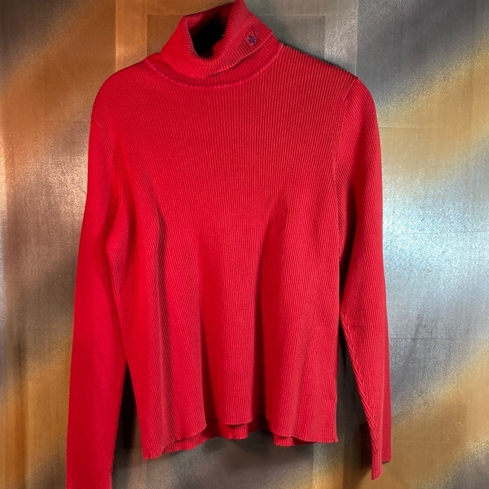 𝅺90’S Vintage Lauren Ralph Lauren turtleneck. XL.‎ Box Z. Red